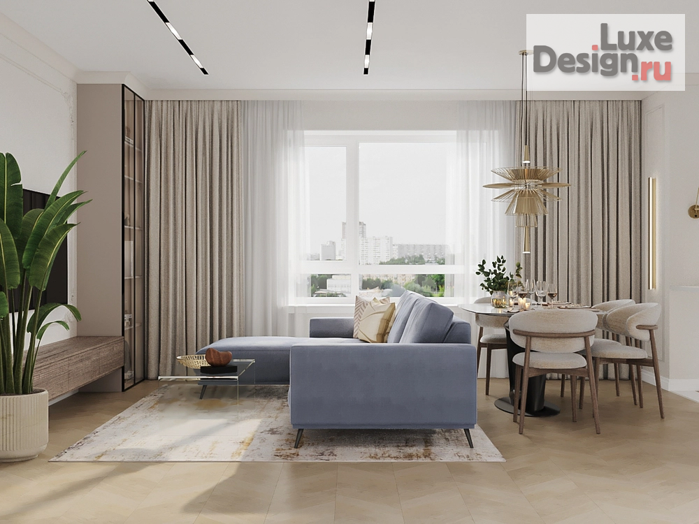 Дизайн интерьера трехкомнатной квартиры "ЖК Символ" (фото 3)