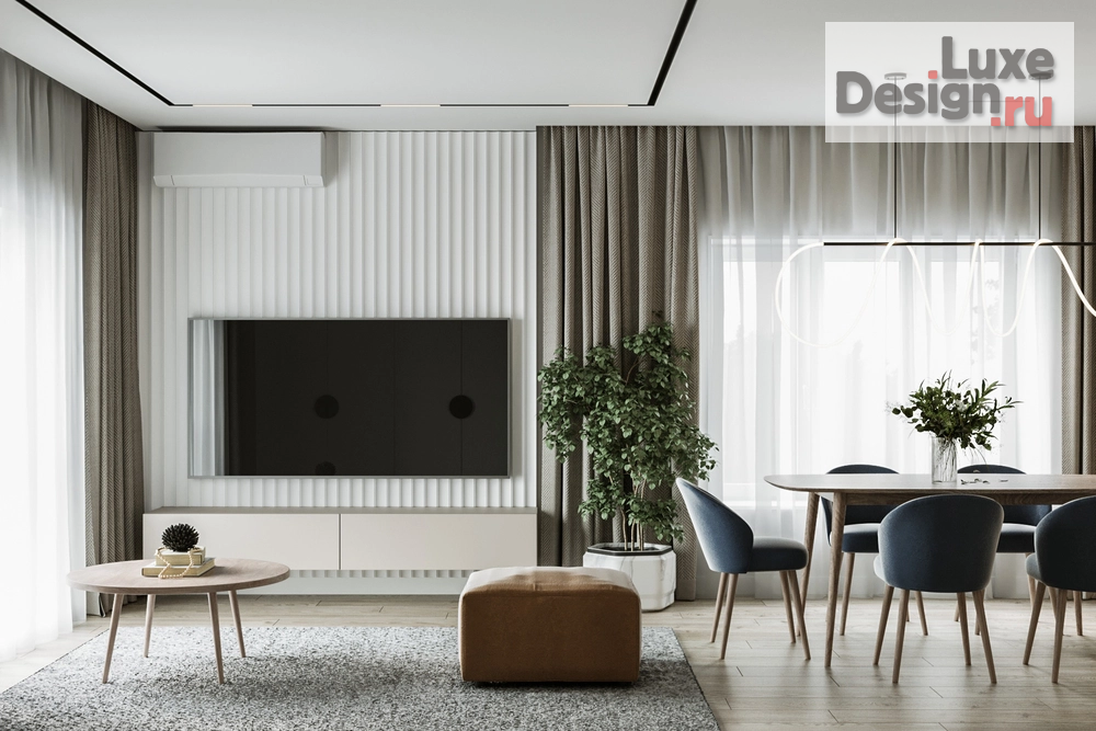 Дизайн интерьера загородного дома "Кухня-гостиная 34 кв м" (фото 3)