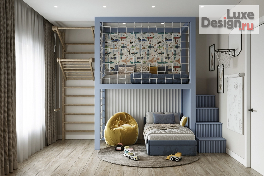 Дизайн интерьера детской "Детская комната для мальчика 12 кв м" (фото 2)