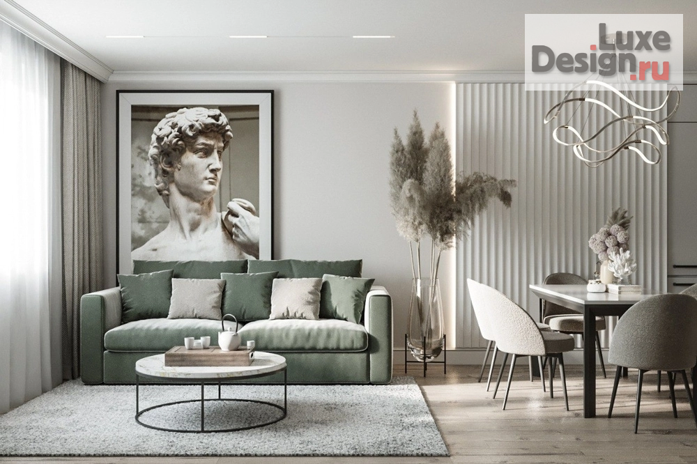 Дизайн интерьера коттеджа "Кухня гостиная в ЖК Символ" (фото 4)