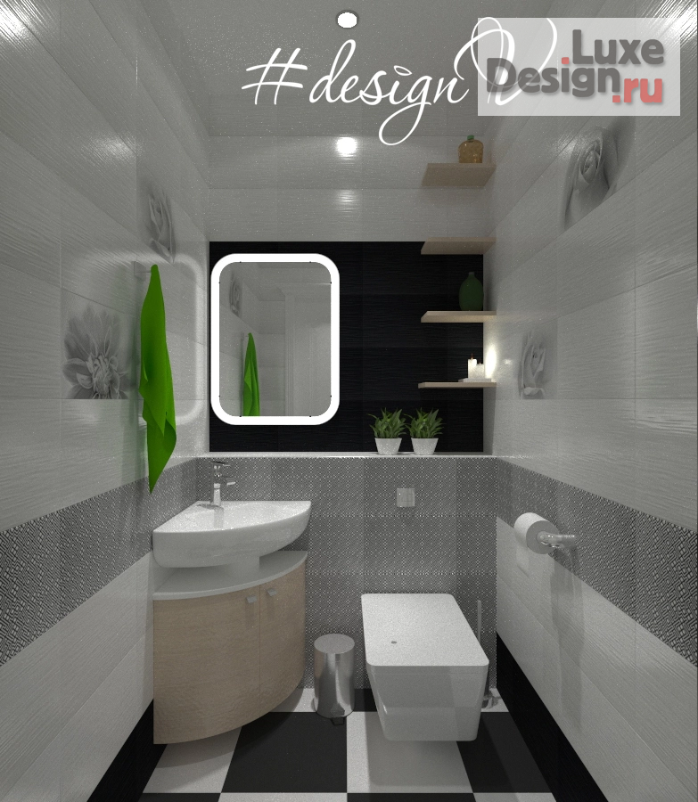 Дизайн интерьера коттеджа "Туалет" (фото 1)