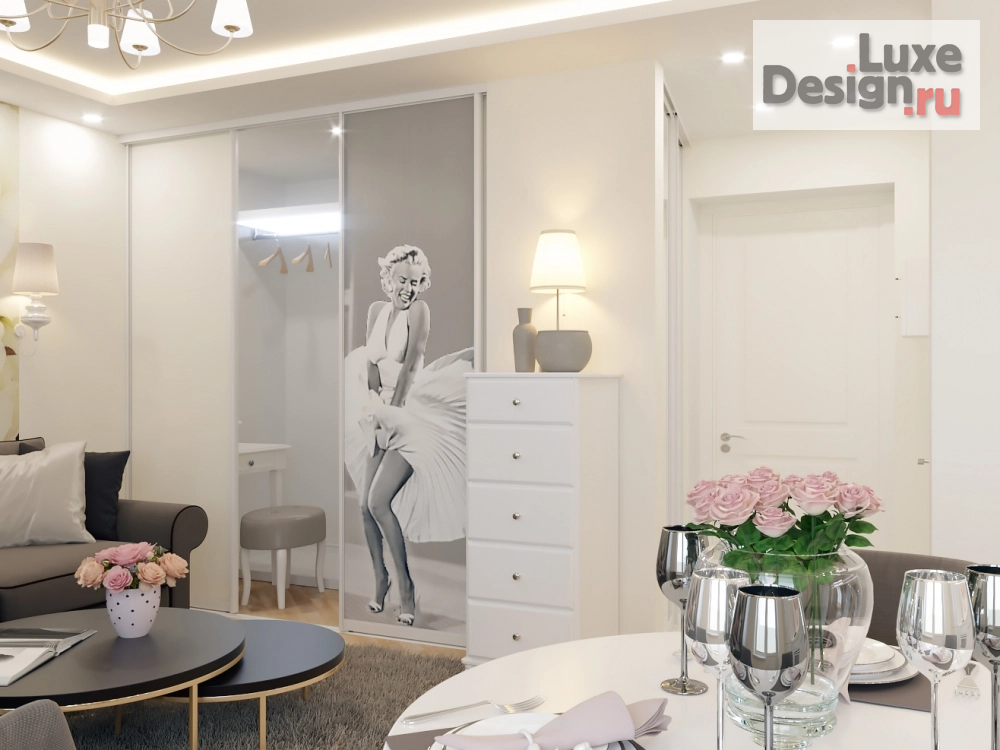 Дизайн интерьера однокомнатной квартиры "Квартира для молодой девушки" (фото 2)